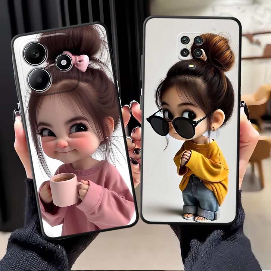 غطاء هاتف بنمط فتاة كرتونية له - مراجعة Xiaomi Redmi Note 14 وسعره