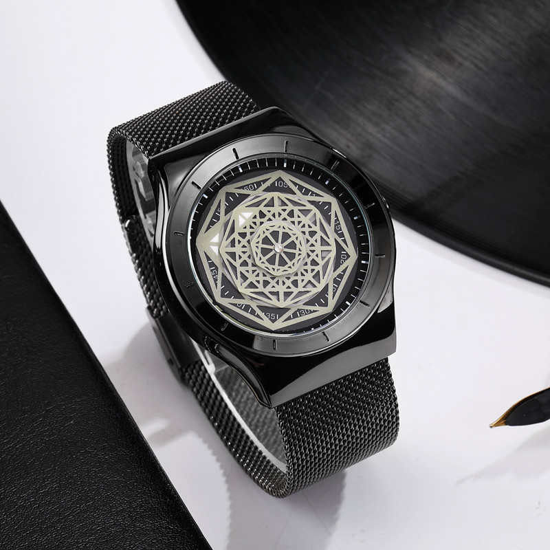 ساعات الرجال Fasion القرص الدو - مراجعة Stainless Mesh Band وسعره